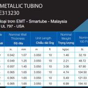 Ong thep luon day dien EMT- Smartube - B